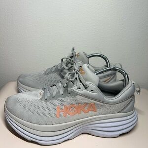Hoka One Bondi 8 Womens Size 9B Harbor Mist Lunar Rock Running Shoe